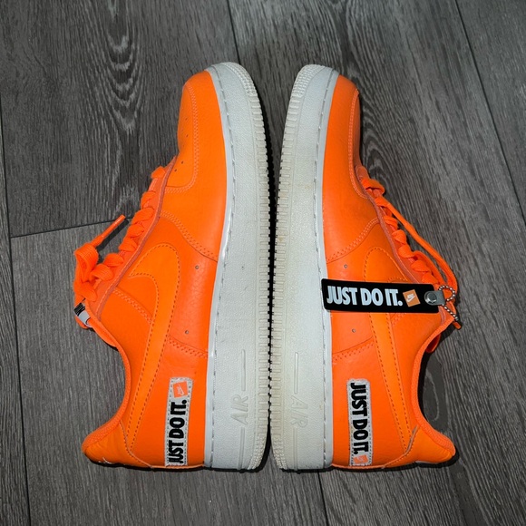 Nike Air Force 1 Low 'Total Orange' 2018 Sneaker Pumpkin Black Just Do It Shoes - Picture 12 of 17